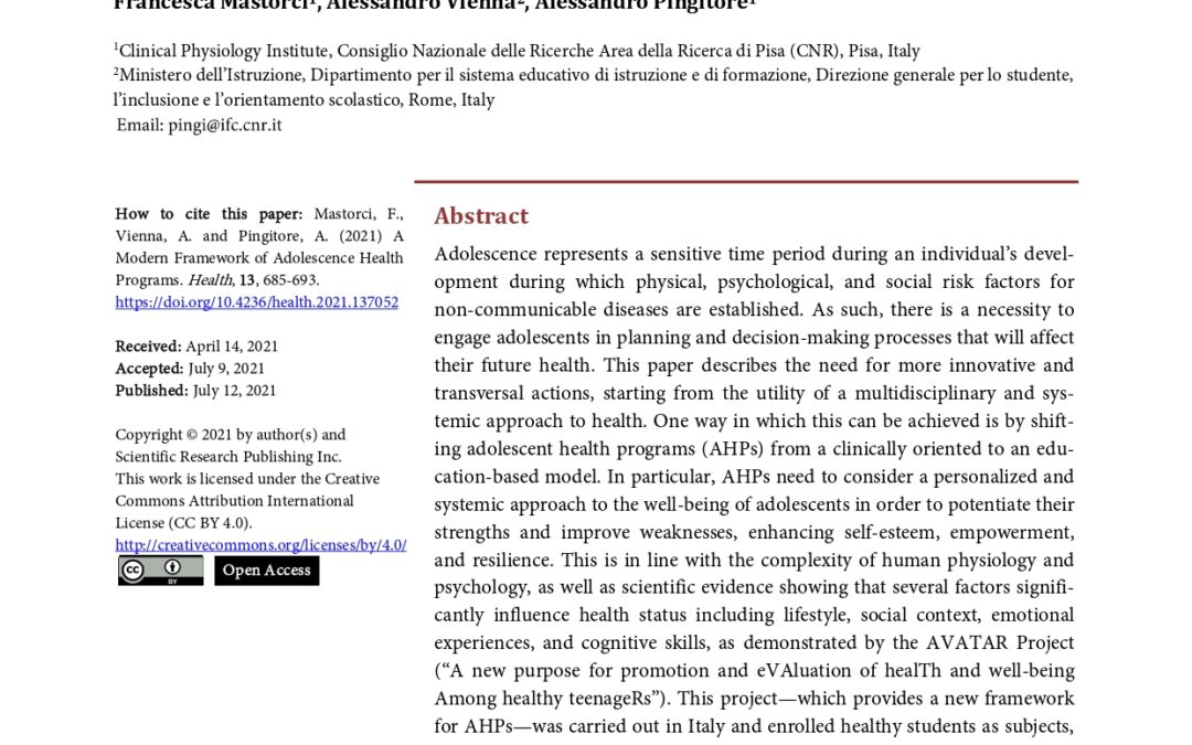 A Modern Framework of Adolescence Health Programs