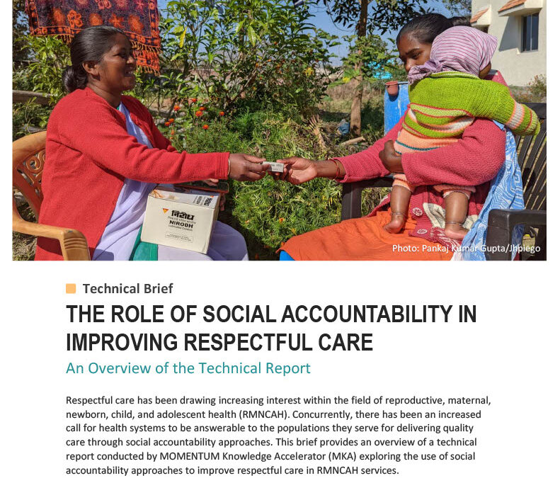 The Role of Social Accountability in Improving Respectful Care